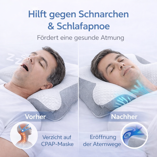 Ergonomisches Kopfkissen gegen Schlafapnoe